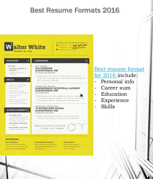 format of best resume