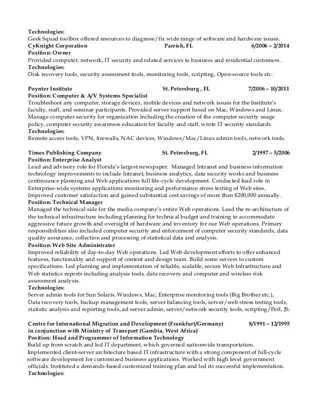 geek squad resume