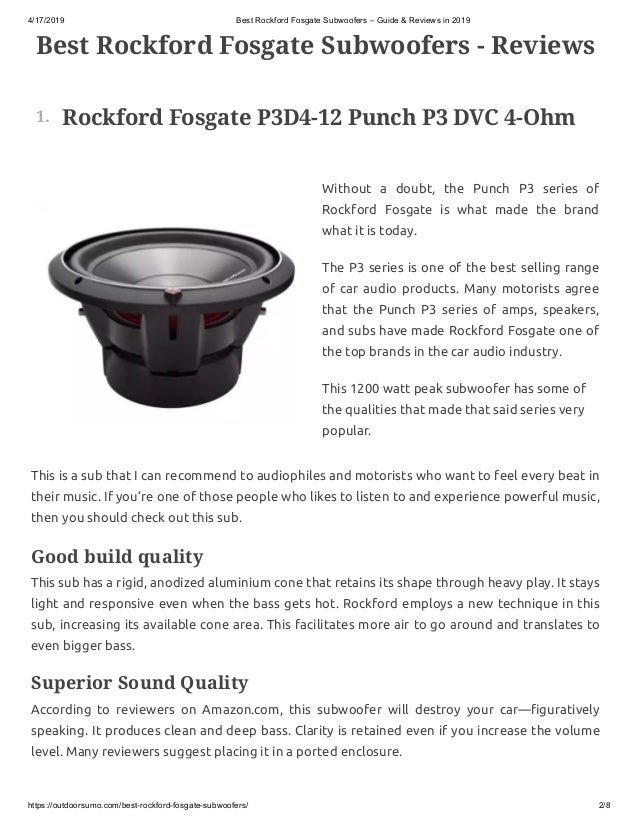 rockford active subwoofer