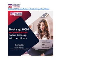 Best Sap HCM SuccessFactors online training with certificate
 
