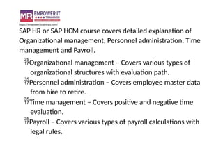 Best SAP SF HCM Courses Online Training in hyd | PPT