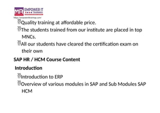 Best SAP SF HCM Courses Online Training in hyd | PPT