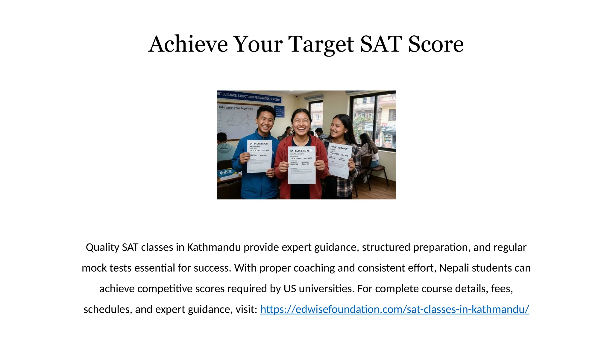 SAT Classes in Kathmandu 2026 Complete Guide