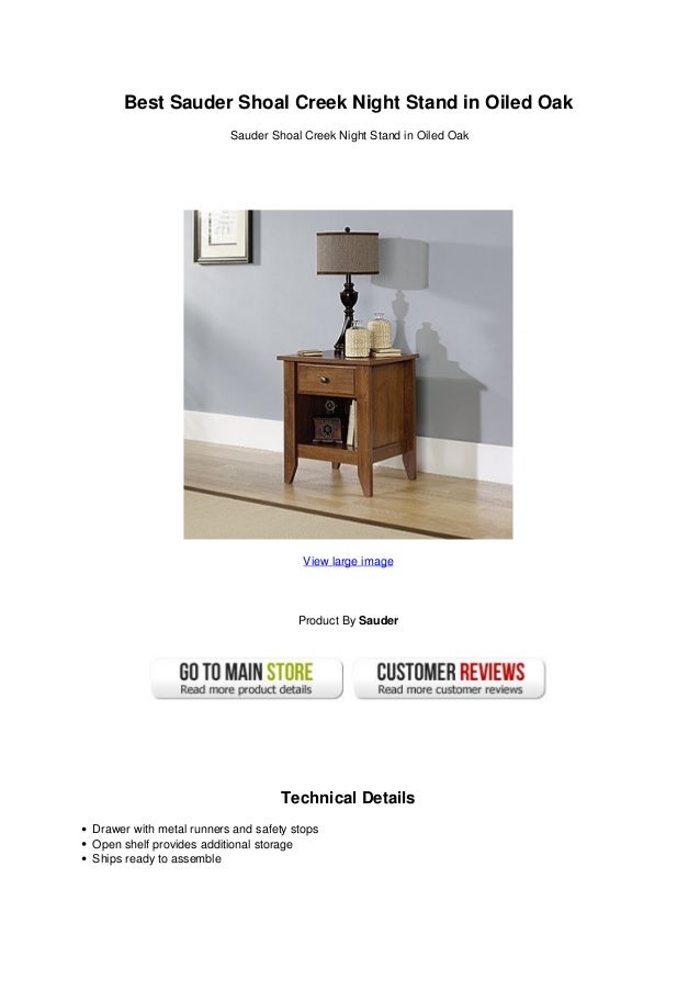 Best Sauder Shoal Creek Night Stand In Oiled Oak