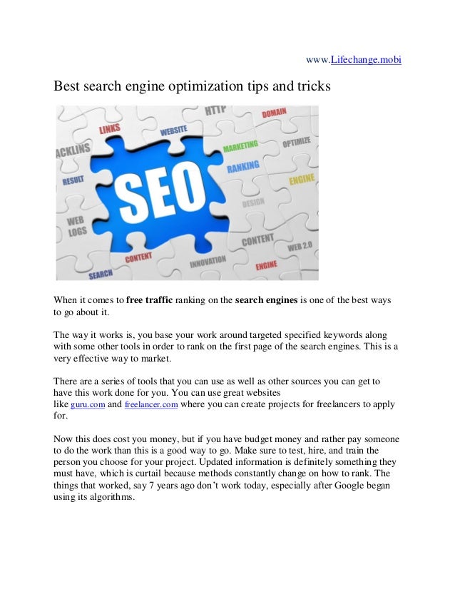 Best search engine optimization tips and tricks