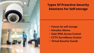 Best Self Storage Security Cameras Solutions | PPT