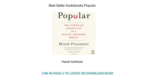 Best Seller Audiobooks Popular
Popular Audiobook
LINK IN PAGE 4 TO LISTEN OR DOWNLOAD BOOK
 