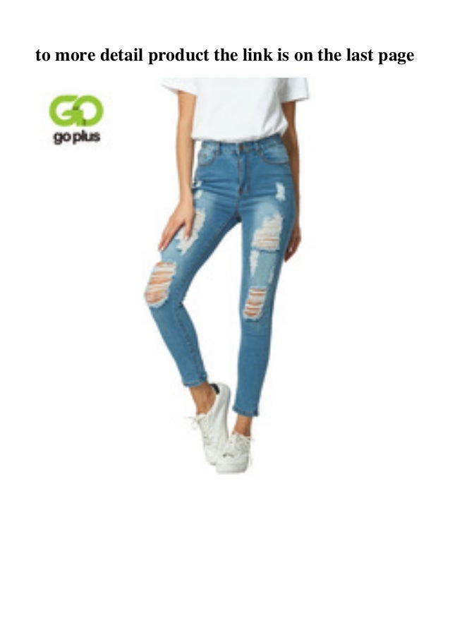 Bestseller Goplus Summer Stretchy Blue Ripped Jeans Woman Denim Pants Bestseller Goplus Summer Stretchy Blue Ripped Jeans Woman Denim Pants