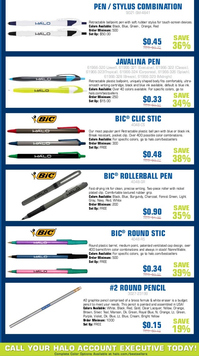 2014 HALO Promotional Best Sellers