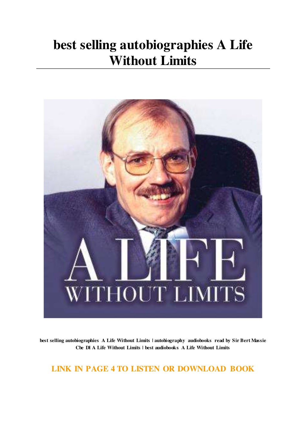 best selling autobiographies A Life Without Limits
