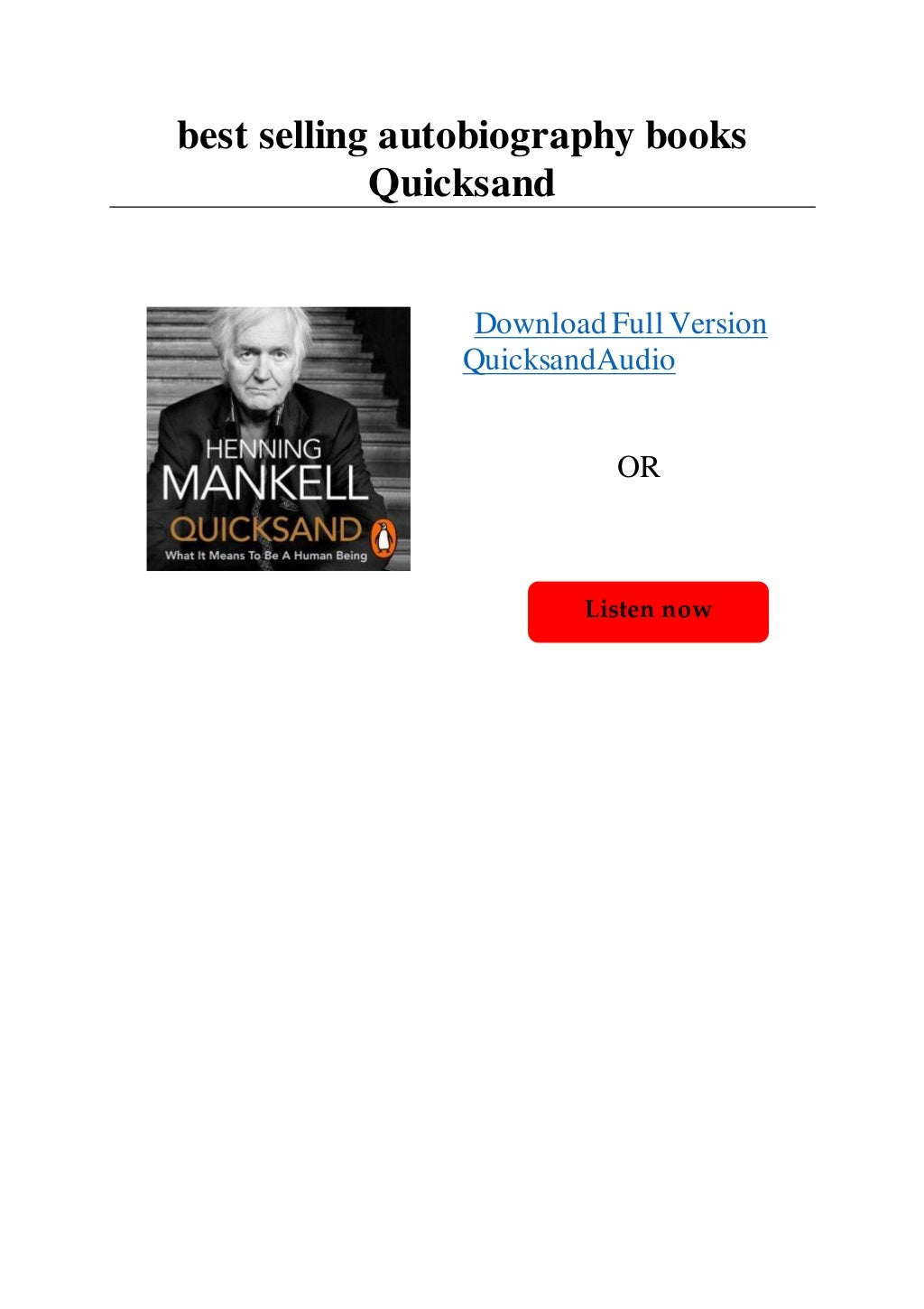Best Selling Autobiography Books 2018 best selling autobiography books Quicksand