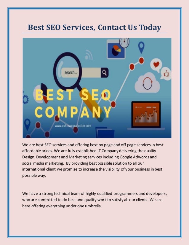 Best SEO Services, Contact Us Today