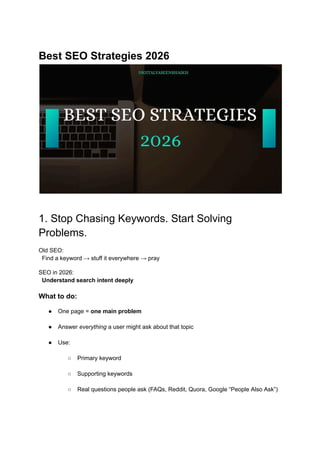 Best SEO Strategies in 2026 For Website. | PDF