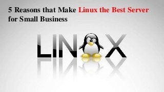 5 Reasons that Make Linux the Best Server
for Small Business
 