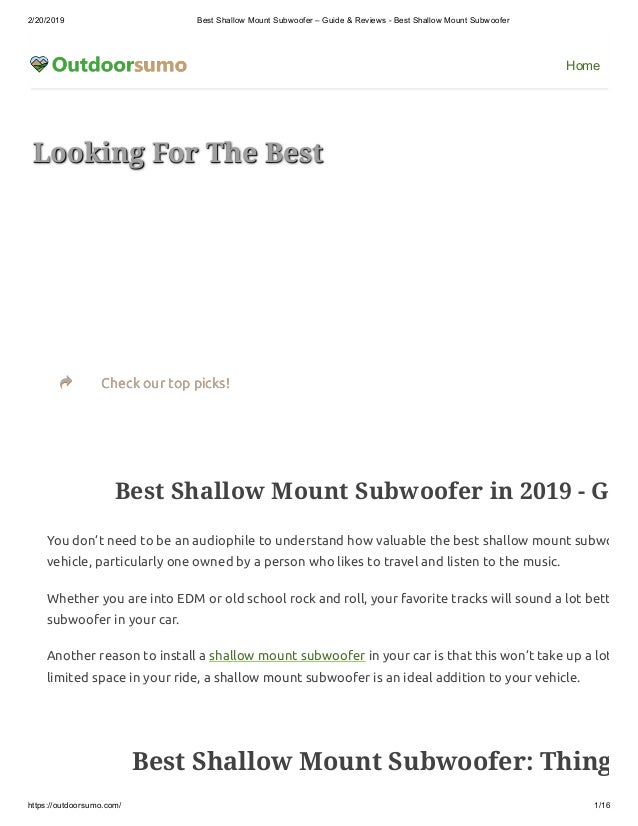 best shallow mount 10