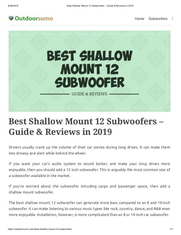 best shallow mount 12 subwoofer