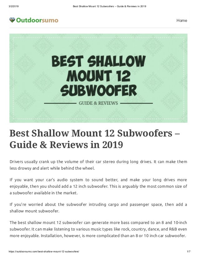 best shallow 12 subwoofer
