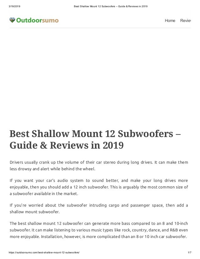 pioneer 12 inch shallow mount subwoofer