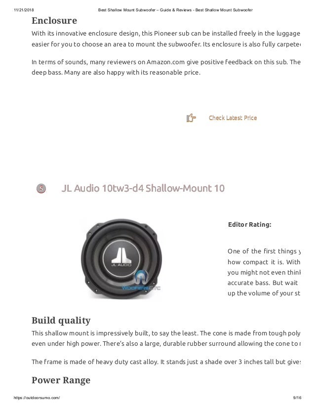 best shallow mount subwoofer 2018