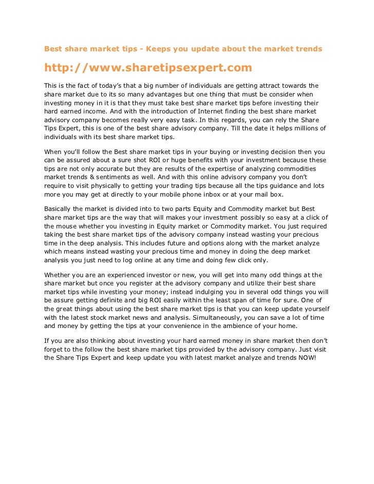 Best Share Market Tips
