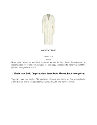 Skims + Cozy Knit Short Robe