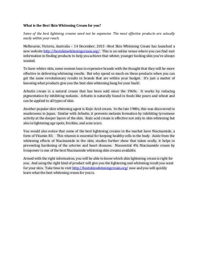 best effective whitening cream