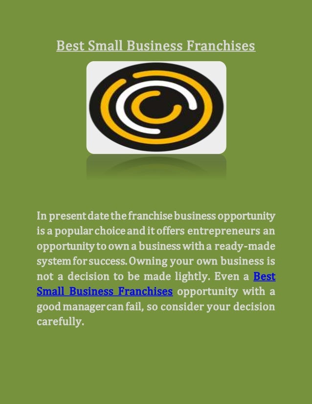 Best Small Business Franchises