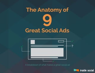 The Anatomy of
9Great Social Ads
?
A breakdown of what makes a great social ad
 