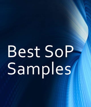 Best SoP
Samples
 