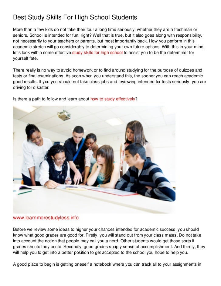 Best study skills for high school students