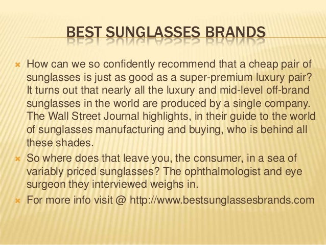 Best sunglasses brands