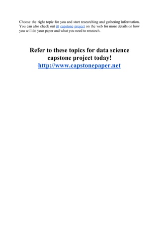 Best Technology Capstone Project Ideas | PDF