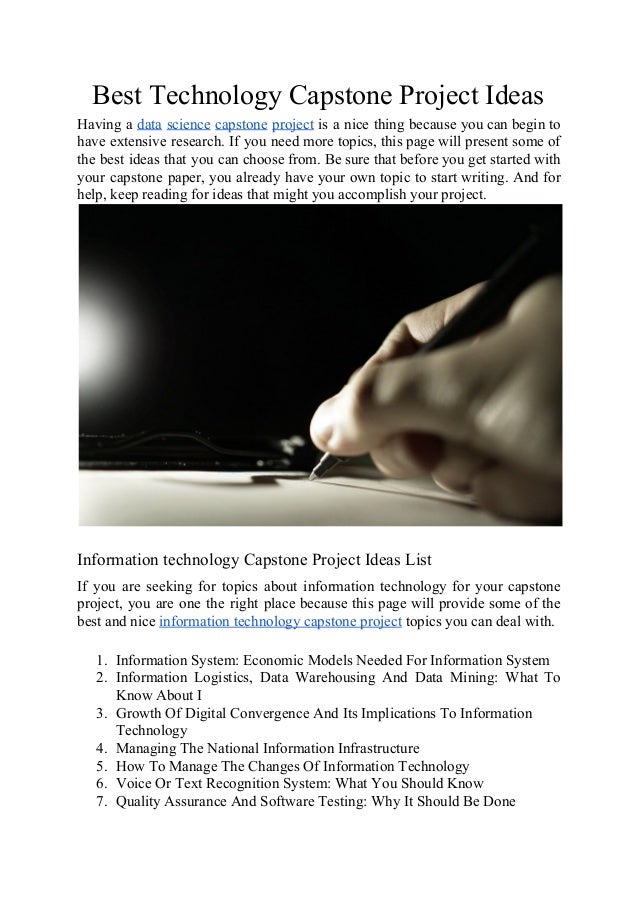 Capstone project ideas image