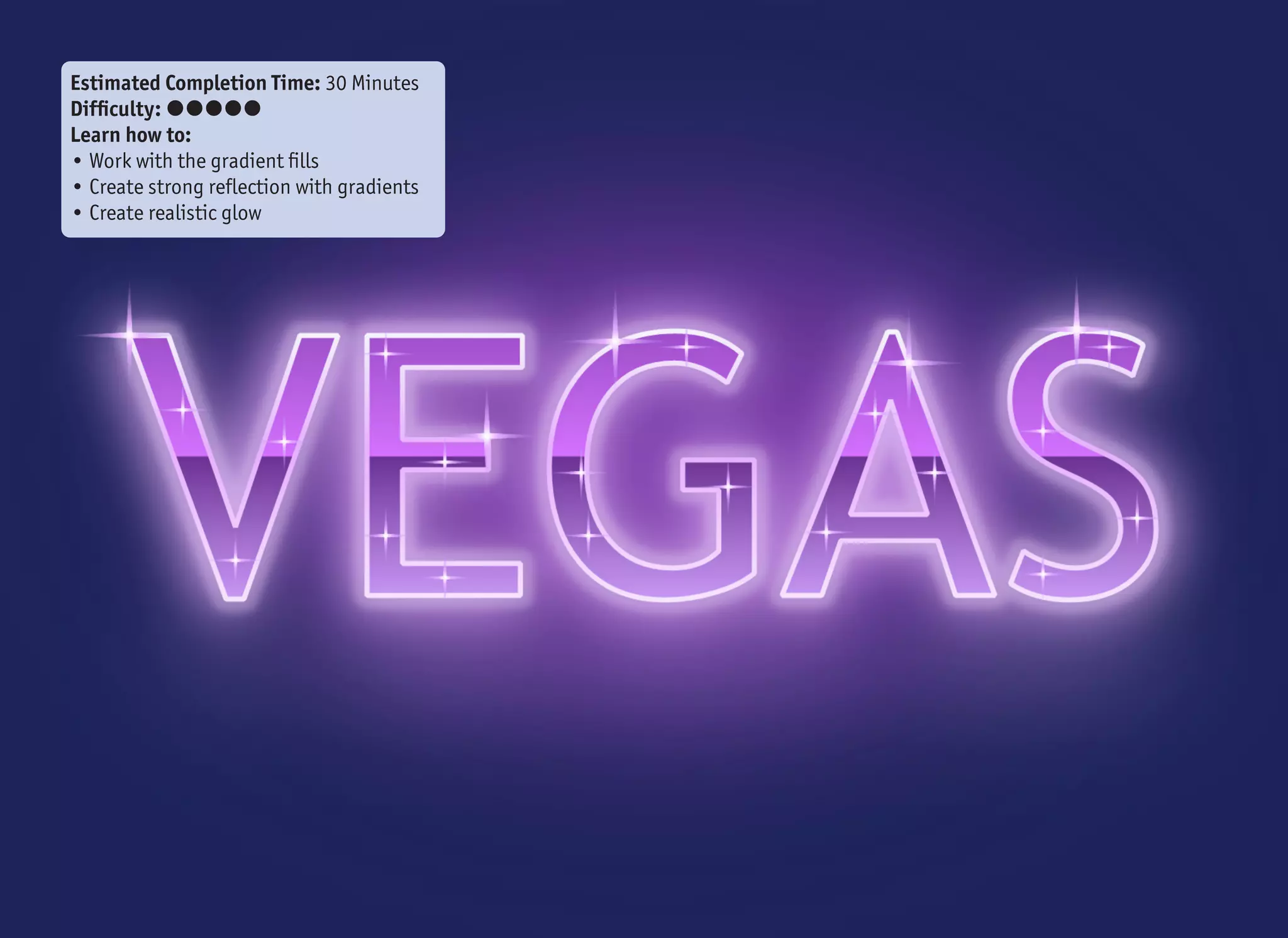 A A
4
1
2
3
3
3
4
5
5
6
41Vegas text effect
I need to tell you something. I do not like
this effect very much. While strong high-
lights, glows and sparkles symbolize Vegas
nights for sure, all those fancy effects have
been overused in the past so much that it
hurts my eyes. However, there are still a few
valid reasons to include this tutorial in this
book. Whenever I show all the text effects
to my friends, they are curious how this Ve-
gas effect is done. There are also a few in-
teresting techniques which can be learned.
And truly – in some cases the usage of this
effect can be well founded. Just please, do
not use it everywhere.
Before we jump into Word, let’s briefly talk
about the highlight inside the text. This
strong highlight is often made by placing
a gradient from white to semi-transparent
white (1) over the text, and setting the text
as a clipping path, so the highlight is vis-
ible only over the text (2). In Word, it is not
possible to show objects only over the text.
It would be fine on the white background,
but for a darker background, we have to find
some other way.
We can take advantage of the gradient fill.
With the gradient stops (3), Word calcu-
lates the values in between those (4), so
the transition is always smooth. If we move
two gradient stops very close to each other
(5), there would be few in between steps to
calculate, which would result in the sharp
transition between those two colors (6). It
is as simple as that. Word allows us to place
the gradient stops only at integer values, so
the transition will not be razor sharp, but it
should be enough for our purpose. After all,
we do not have any other choice anyway.
 