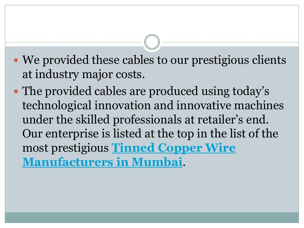 Best Tinned Copper Wire Manufacturers In Pune