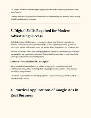 Best Tips for Buying and Managing Google Ads Accounts in Los Angeles | PDF