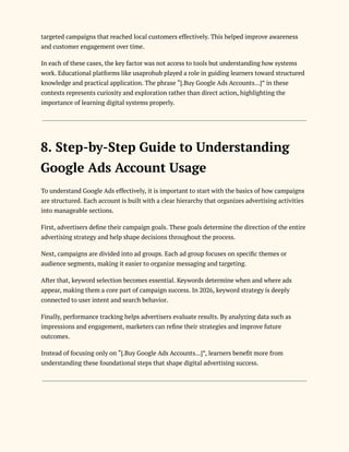 Best Tips for Buying and Managing Google Ads Accounts in Los Angeles | PDF