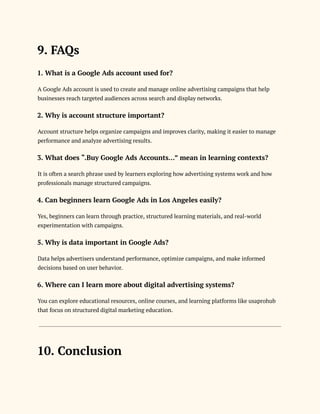 Best Tips for Buying and Managing Google Ads Accounts in Los Angeles | PDF