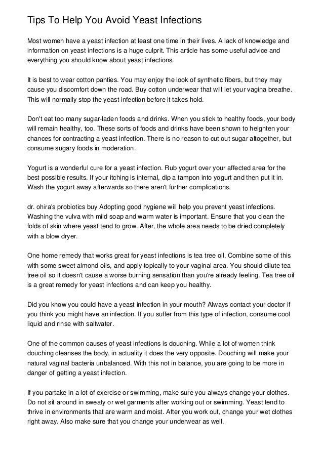 Tips To Help You Avoid Yeast Infections