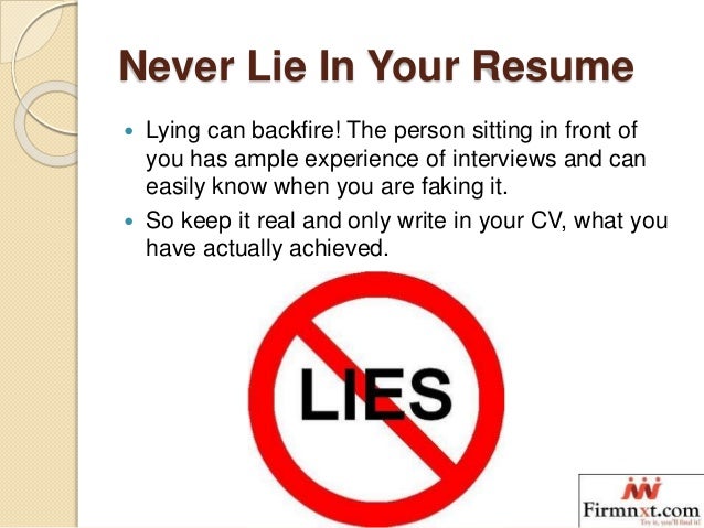 lying on your resumes