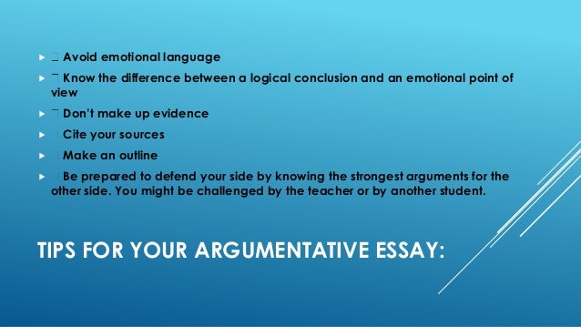 techniques for writing an argumentative essay