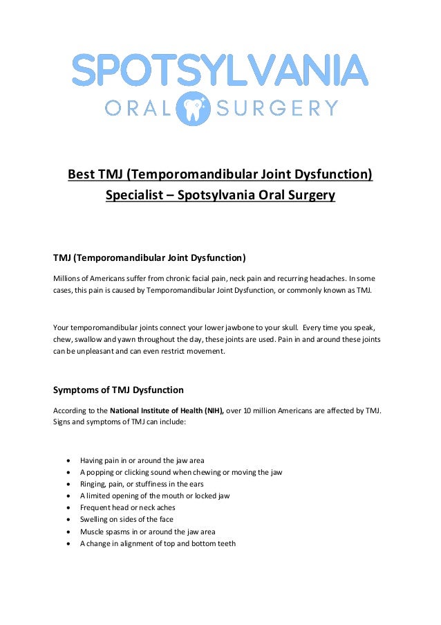 Best tmj specialists spotsylvania