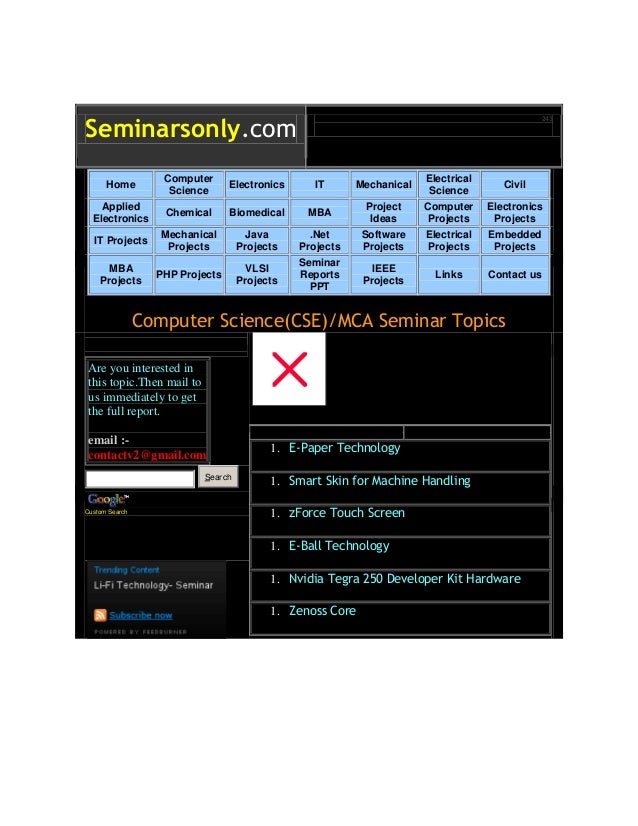 Topic for presentation in computer science