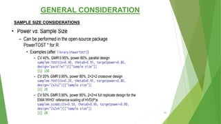 GENERAL CONSIDERATION
SAMPLE SIZE CONSIDERATIONS
49
 