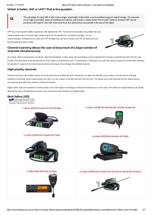 Best UHF Radio 2022 Australia Fire Rescue Classifieds.pdf