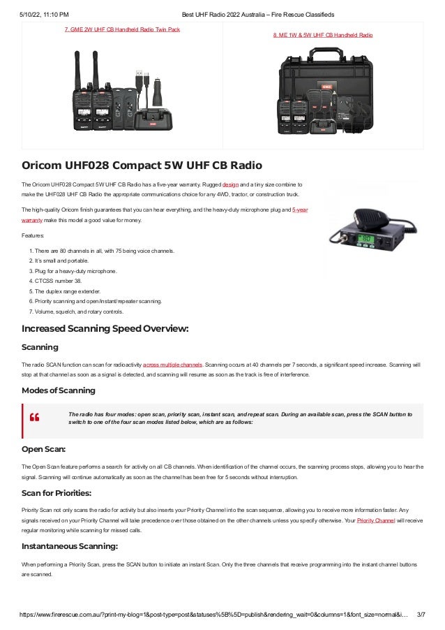 Best UHF Radio 2022 Australia Fire Rescue Classifieds.pdf