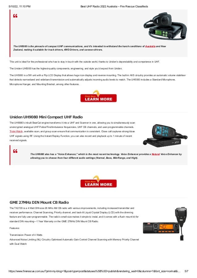 Best UHF Radio 2022 Australia Fire Rescue Classifieds.pdf