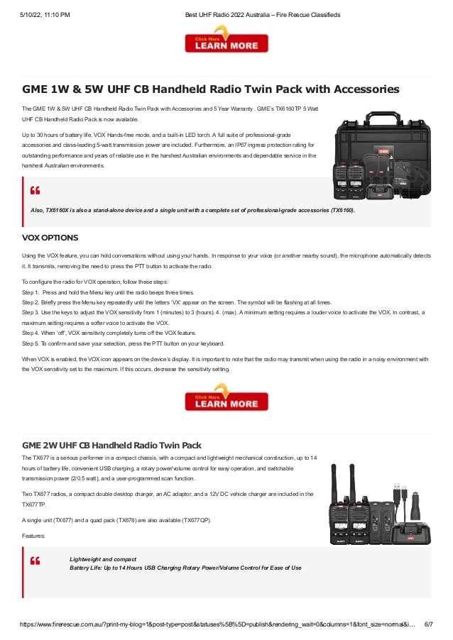 Best UHF Radio 2022 Australia Fire Rescue Classifieds.pdf