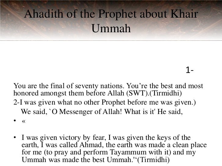 Best ummah raised for humanity