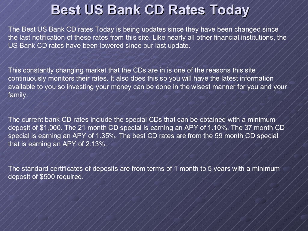 Best us bank cd rates today